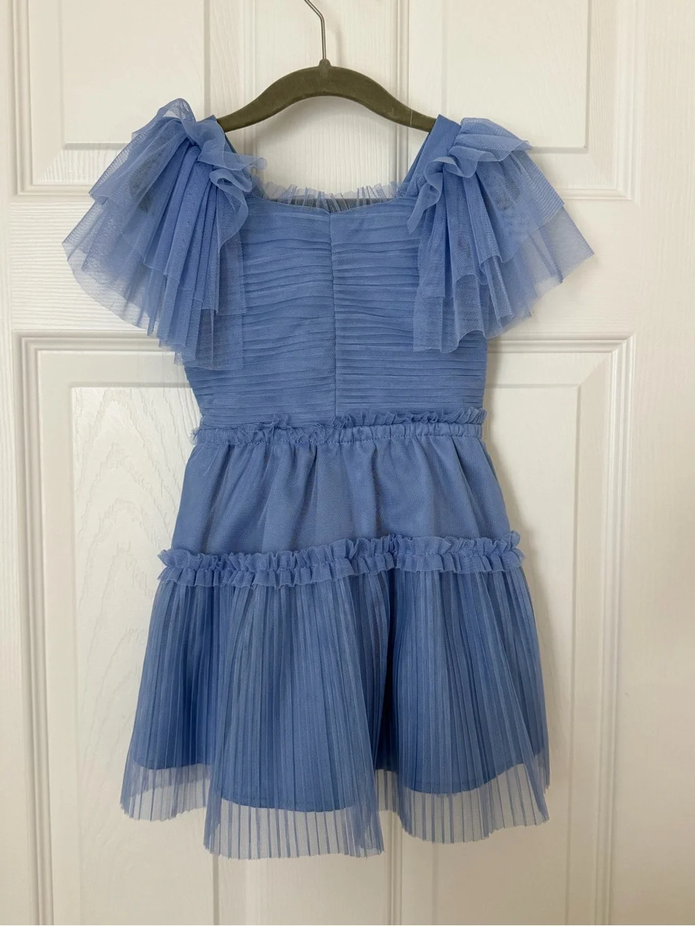 BCBG Girls' Ruffled Tulle Party Dress in Blue